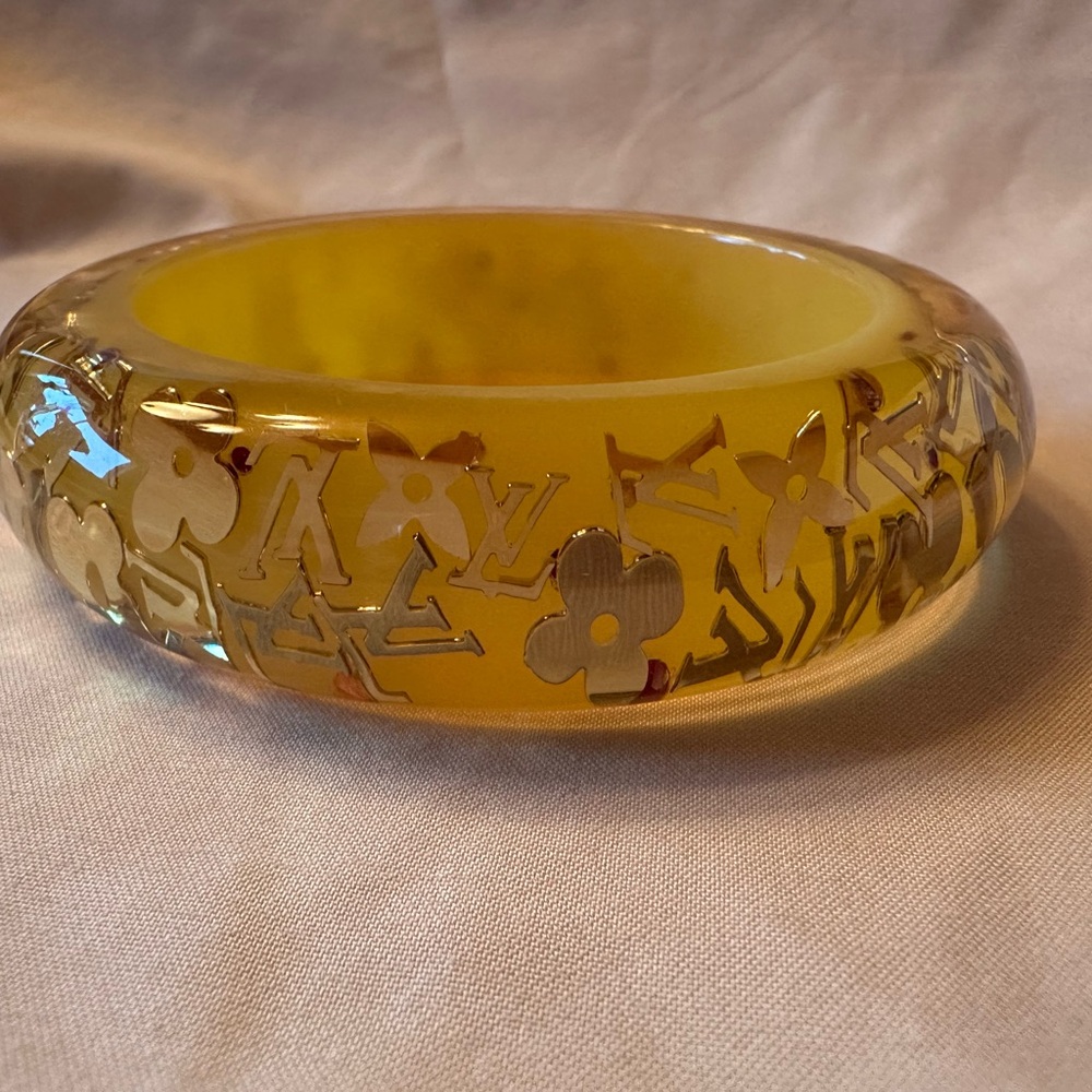 Louis Vuitton Yellow and Gold Inclusion Bangle